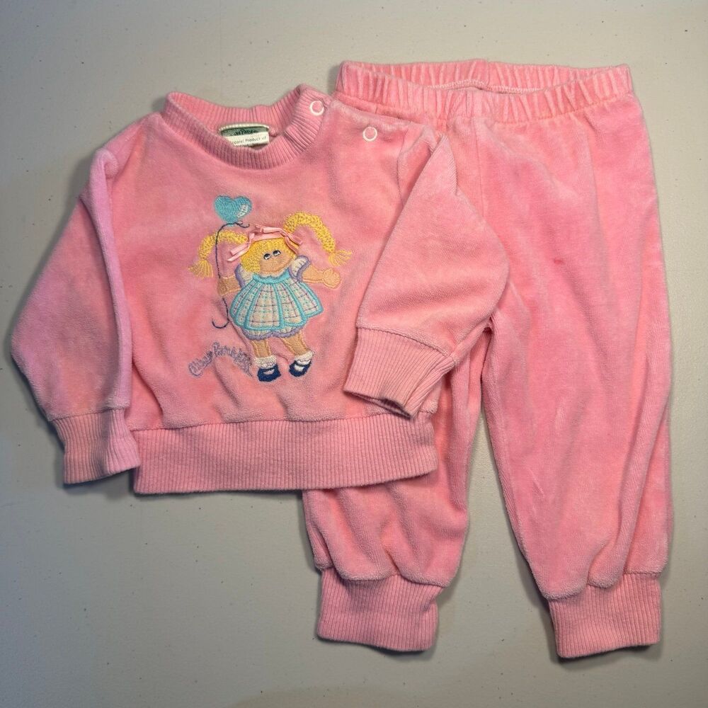 Vintage 1982 Cabbage Patch Kids, two piece girls set, 12m, made in USA